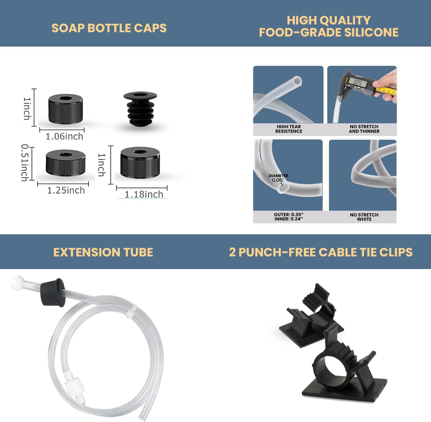 SBEN Soap Dispenser Extension Tube Kit – 40" Under Counter Sink Hose with Check Valve, Fits Most Soap Containers, Powerful Suction, No More Refills