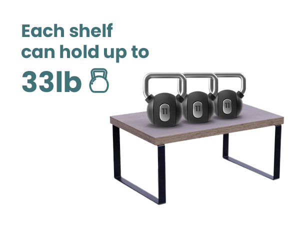 Sben Kitchen Shelf Cabinet Organizer, Set of 2, Counter Shelves, Kitchen Storage, Spice Rack, Stackable, Functional, Metal and Engineered Wood