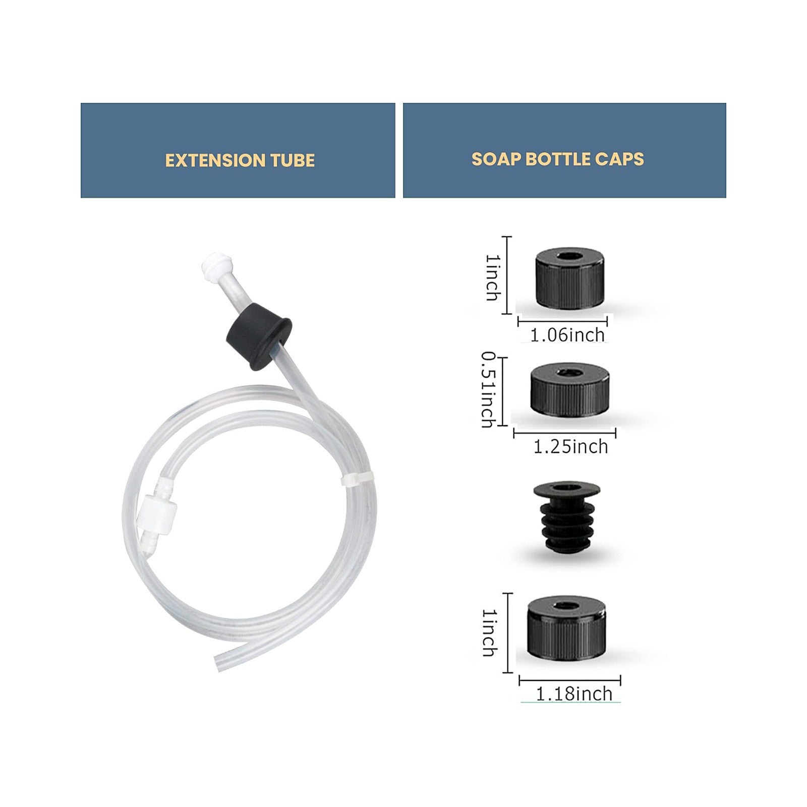 SBEN Soap Dispenser Extension Tube Kit – 40" Under Counter Sink Hose with Check Valve, Fits Most Soap Containers, Powerful Suction, No More Refills